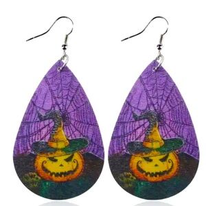Halloween Double Sided Printed Pumpkin Earrings